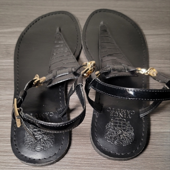 Vince Camuto itelli crocodile leather patent t strap thong sandals womens shoe 8 - Picture 10 of 10